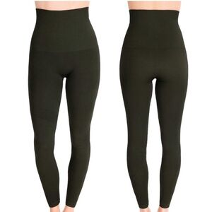 Belly Bandit Mother Tucker Postpartum Shapewear Moto Leggings in Olive Green